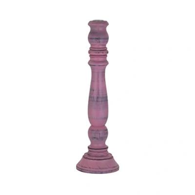 Imagen de Greemotion Candelabro para Vela, Candelero Alto en Estilo Vintage, Portavelas de Madera, Ø Aprox. 10 cm, Altura 35 Rosa Shabby Chic