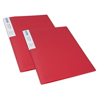Imagen de Rapesco 1674 Germ Savvy Antibacteriano, Carpeta de Fundas en Formato A4, 20 Fundas, Roja, Paquete con 2 Carpetas