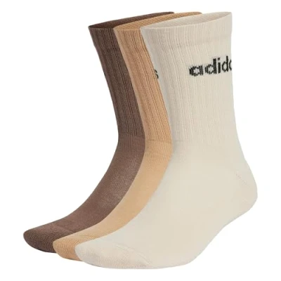 Imagen de adidas Unisex adulto Linear Crew Cushioned Socks 3 Pairs, WONDERWHI/MAGBEI/EARSTR, 8.5 10