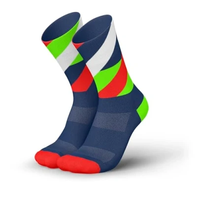 Imagen de INCYLENCE Calcetines de running para hombre y mujer, con compresión ligera, 1 par, LOOPS NAVY GREEN INFERNO, 35 38