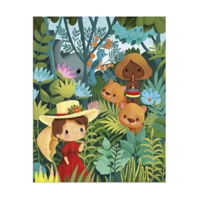 Imagen de Janod Inspirado en Rousseau Puzzle 100 Piezas Infantil Juego Educativo Desarrolla la Paciencia y Destreza Certificado FSC A Partir de 6 años, J02550, Multicolor (JURATOYS