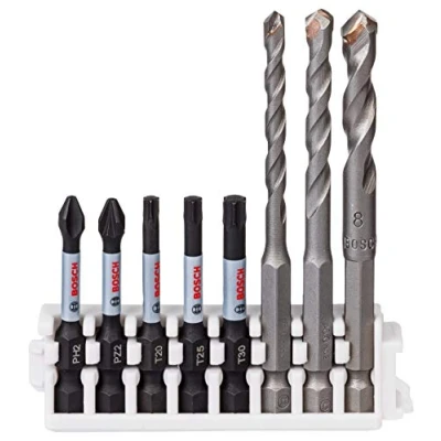 Imagen de Bosch Professional Set De 8 Puntas Atornillar Impact Control Y Brocas Para Azulejos (Pick And Click, Accesorio Taladro Impacto, Atornillador Sin Cable)