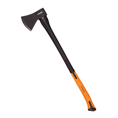 Imagen de Mivos Hacha Larga para Cortar 1600 g con Mango de Fibra Vidrio y Hoja Acero al Carbono Longitud 93 cm Universal Partir Procesar Madera Jardín Bosque