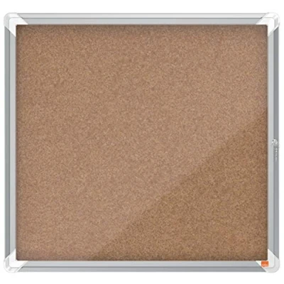Imagen de Nobo Vitrina de Corcho para Interiores con Cerradura 6 Hojas A4, Premium Plus, Marrón, 1902562