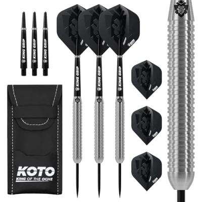 Imagen de Dardos KOTO Kingcontrol 90%, Sólida Empuñadura Anular, Tacto Texturizado, Uso Profesional, Incluye Plumas KOTO, Cañas y una Funda para KOTO.