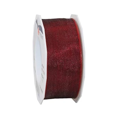 Imagen de C.E. Pattberg Cinta de Organza Cuatro Estaciones, Color Burdeos, 40 mm 25 m