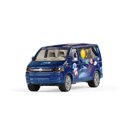 Imagen de siku 6509, Set de manualidades &quot;Style my siku&quot; , VW T5 &quot;Astronaut&quot;, Coche juguete, Metal/plástico, Azul, Incluye pegatinas para un diseño personalizado, Apertura portón posterior