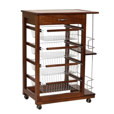 Imagen de LIBEROSHOPPING.eu LA TUA CASA IN UN CLICK Carro de Cocina LANDHELL con cajón y frutero portabotellas
