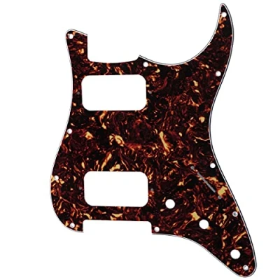Imagen de Musiclily Pro 11 Agujero Round Corner HH Golpeador Strato 2 Humbuckers Pickguard para Guitarra Eléctrica American/Mexican Fender Standard Stratocaster, 4 capas Tortoise Shell
