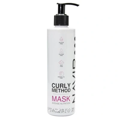 Imagen de NAVIR Profesional Mascarilla sin sulfatos ni parabenos siliconas sales. Indicado para Método Curly, con ingredientes naturales 275 ml