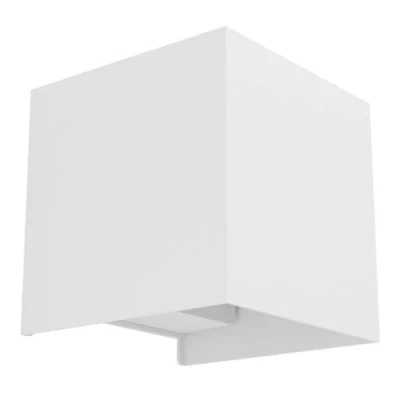 Imagen de Eglo Valmontone Lámpara de pared LED interior, iluminación indirecta, doble emisión, forma cubo, aplique pared, para dormitorio y salón, metal, blanco, color luz blanco cálido, 10 x cm