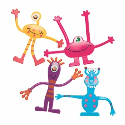 Imagen de Baker Ross FC241 Juguetes Flexibles con forma de Monstruos Paquete 4, novedosos Halloween, para Niños, ideales rellenar Bolsas Fiesta, Pequeños Regalos y Premios