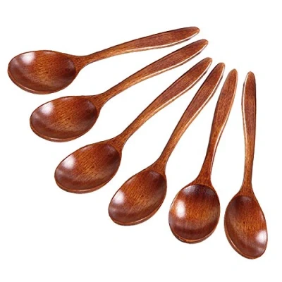 Imagen de Sopa Vajilla 6pcs Eco Friendly Tea Honey Cuchara de café madera natural Accesorios cocina