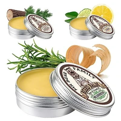 Imagen de Mr Bear Family Beard Balm Men Wilderness Cera barba nutritiva Balsamo con manteca de karité, jojoba y abejas para el crecimiento cuidado hombre 60ml