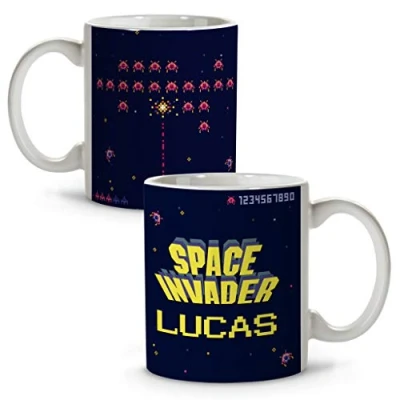 Imagen de LolaPix Taza Space Invaders. Tazas personalizadas. Regalo friki. originales con nombre. Invaders