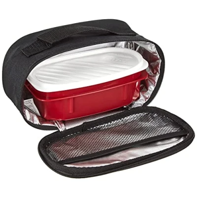 Imagen de Tatay Urban Food Casual Mini Bolsa Térmica Porta Alimentos, 1.5L de Capacidad, con 1 Tupper Hermético 0,5L Plástico Libre BPA, Color Negro. Medidas 21.5 x 9 12 cm