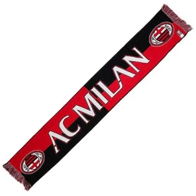 Imagen de AC Milan Bufanda A.C. Oficial Jaquard Acrílico 2244JAQMIQUAD, rojo y negro