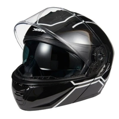 Imagen de KSK LINERGLOW003 Cascos modulares negro/blanco barnizado claro L, 59 60 cm ECE 22.06 de invierno, verano
