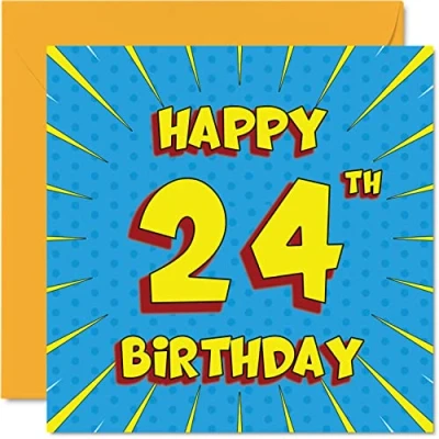 Imagen de Divertidas tarjetas de cumpleaños 24 para hombres y mujeres, cómics, tarjeta feliz hermana, tía, tío, hijo, hija, hermano, primo, sobrino, sobrina, felicitación, 145 mm