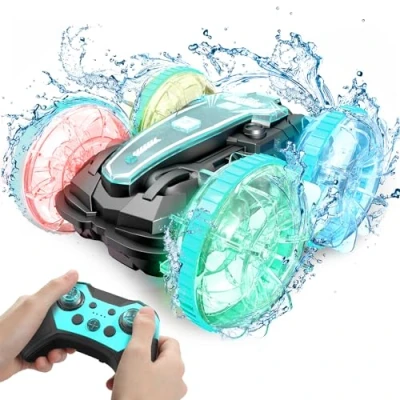 Imagen de Korffe Coche Teledirigido, 2.4Ghz Impermeable RC Car 4WD 360 Roating All Terrain Stunt Juguete para niños de 8 9 10 11 12 años