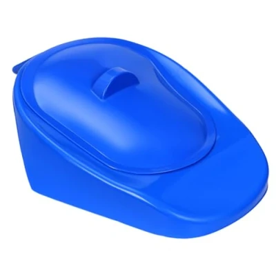 Imagen de Sartén con tapa, recipiente de plástico para pacientes, orinales hombres, mujeres, ancianos, azul