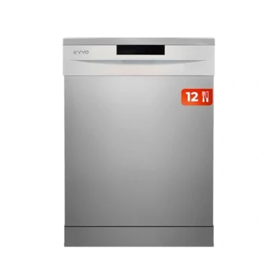 Imagen de EVVO Lavavajillas Ancho 60 cm, Capacidad para 12 Cubiertos, Programa de Media Carga, Ahorro con el ECO, 5 Programas, Bandeja Superior Ajustable, Panel Oculto, Modelo: D1X Acabado: Inox