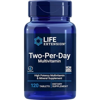 Imagen de Life Extension, Multivitamin Two per Day, 120 Comprimidos, Probado en Laboratorio, Sin Gluten, Soja, No GMO, Multivitaminas, Vitaminas y minerales esenciales