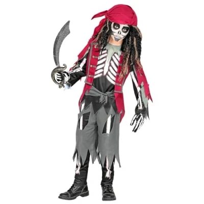 Imagen de WIDMANN MILANO PARTY FASHION Disfraz niño esqueleto pirata, zombie, horror, carnaval, Halloween