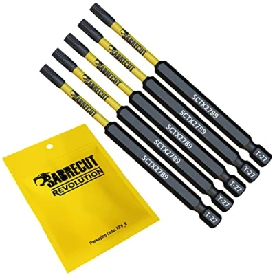 Imagen de 5 x SabreCut SCTX2789_5 89 mm T27 TX27 Juego de puntas destornillador impacto magnético Torx Heavy Duty Compatible con Dewalt Milwaukee Bosch Makita y más