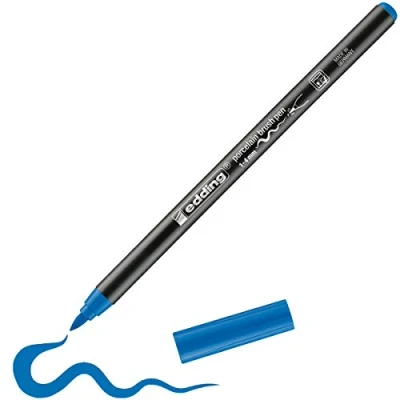 Imagen de edding 4200 rotulador con punta de pincel para porcelana azul claro 1 4mm pintar y decorar cerámica tinta resistente a la luz lavavajillas secado rápido