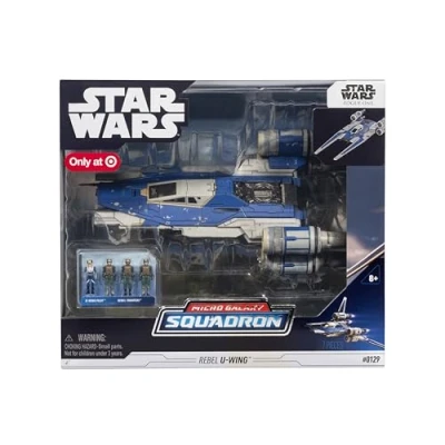 Imagen de Star Wars Rebel U Wing Starfighter Vehículo de 12 alas Plegables y Cuatro Accesorios microfiguras 1 Pulgada, Multicolor (Jazwares SWJ0302)