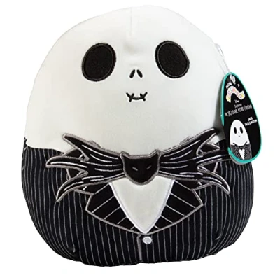 Imagen de Squishmallow Jack Skellington 8 pulgadas Pesadilla antes de Navidad oficial Kellytoy Halloween Lindo y suave peluche Gran regalo para ni os a partir 2