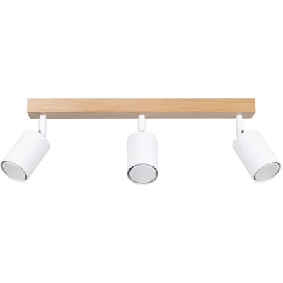 Imagen de SOLLUX lighting VERDO 3L Lámpara de techo elegante 3 bombillas Casquillo GU10 para interior Bombilla no incluida 33x33x17cm Blanco/Madera