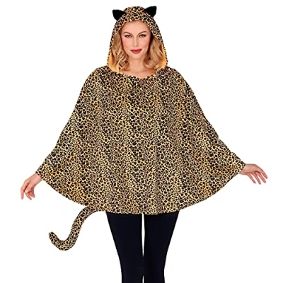 Imagen de Widmann 48157 Disfraz de leopardo con capucha, talla única, carnaval, fiesta temática, unisex, para adultos, multicolor, única