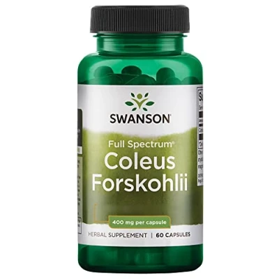 Imagen de Swanson, Full Spectrum Coleus Forskohlii (Forskolin), Alta Dosis, 60 Cápsulas, Testado en Laboratorio, Sin Soja, Gluten, No GMO
