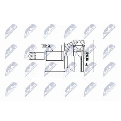 Imagen de NTY NPZ NS 081 Junta Homocinética Eje delantero, derecha, izquierda NISSAN: Pathfinder 3, NP300 Navara Pick up, Almera II Hatchback