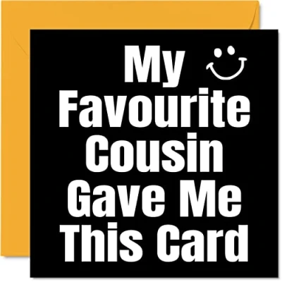 Imagen de Stuff4 Divertidas tarjetas de cumpleaños para primos My Favourite Cousin Tarjeta feliz un familiar, regalos broma, felicitación humor 145 mm