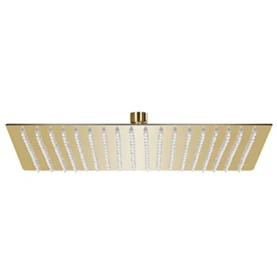 Imagen de vidaXL Cabezal Ducha Efecto Lluvia Cuarto de Baño Accesorio Rociador Boquillas Giratoria Área Amplia Acero Inox Cuadrado Dorado 50x50 cm