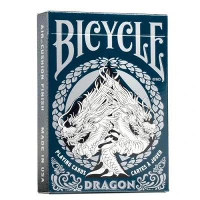 Imagen de Bicycle Dragon Baraja de Cartas para coleccionistas, Color Azul y Plata, único (1041709)
