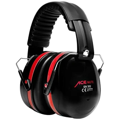 Imagen de ACE Mute Protectores auditivos pasivos con SNR de 32 dB, perfecto para construcción e industria., rojo, Talla única