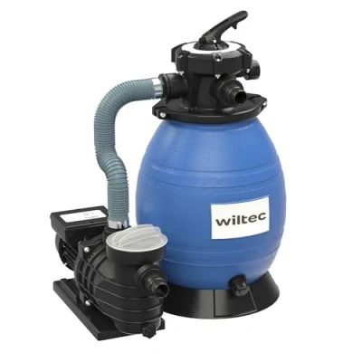 Imagen de Wiltec Sistema de Filtro Arena 370W Tanque filtrado 26l y Bomba autocebante 13200L/h Piscina