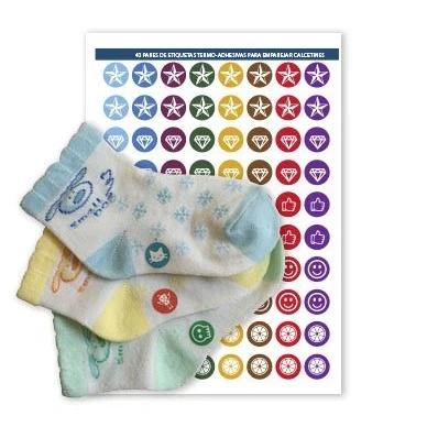 Imagen de Haberdashery Online Stickers para emparejar Calcetines 60 Etiquetas termoadhesivas. Modelo 3