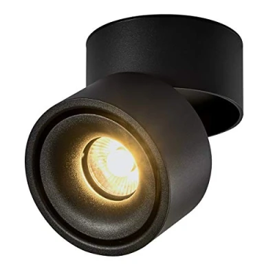 Imagen de Dr.lazy 10W LED Focos para el techo,Focos de pared, Lámpara techo, salón, Luz techo led, Plafón con Focos, IP20, 10X10x10CM (Negro 3000K)