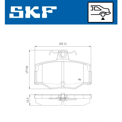 Imagen de SKF VKBP 90354 Juego de pastillas freno no preparado para indicador desgaste