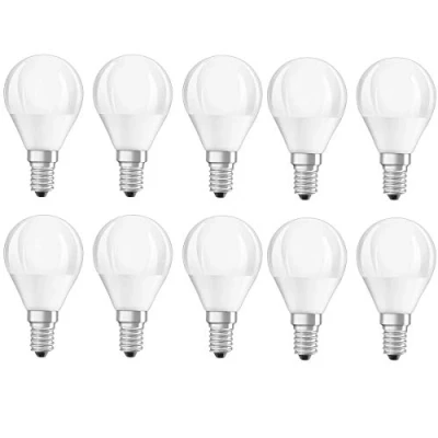 Imagen de Osram Classic P40 Bombilla led (E14, 5 W = 40 W, 470 lm, 80Ra, luz blanca cálida, 2700 K, A+ 10 unidades)