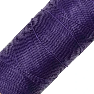 Imagen de Linhasita Bobina Hilo Encerado 100gr / 360 Metros 0,5 mm de Grosor Poliester Macrame 30 Colores (Morado)