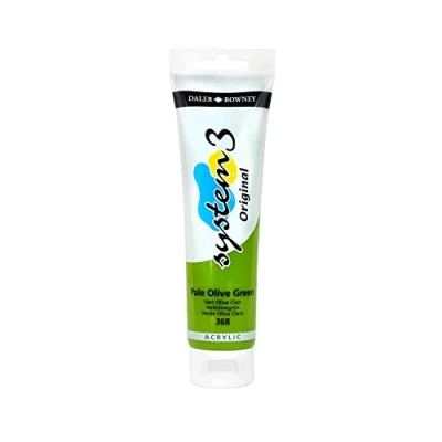 Imagen de Daler Rowney Paquete de papel ingres (150 ml) sistema 3 arcyclic color tubo), verde oliva