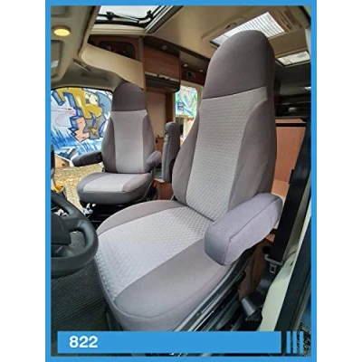 Imagen de BREMER SITZBEZÜGE Measure Fundas de Asiento compatibles con autocaravanas, cámper, Ducato, Conductor y Pasajero, 823, Color Gris