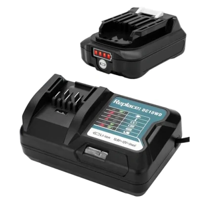 Imagen de 12V 2000mAh reemplace la batería BL1021B BL1041B 97339 1 197296 9 con Cargador DC10WD para makita DF031D DF0331D TD110D JR103D JR105D DC10SB DC10WC BL1015 BL1016
