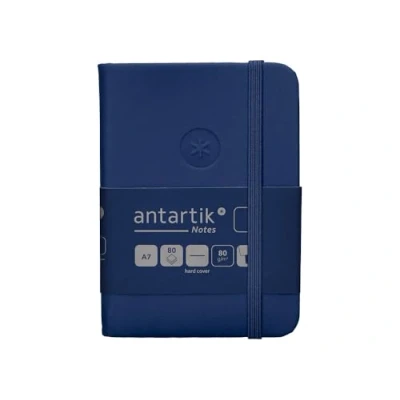 Imagen de Antartik CUADERNO CON GOMILLA NOTES TAPA DURA A7 HOJAS LISAS AZUL MARINO 80 GR FSC
